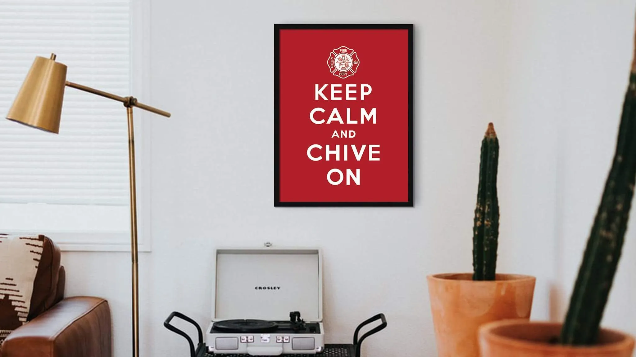 Firefighter Keep Calm & Chive On Wall Art