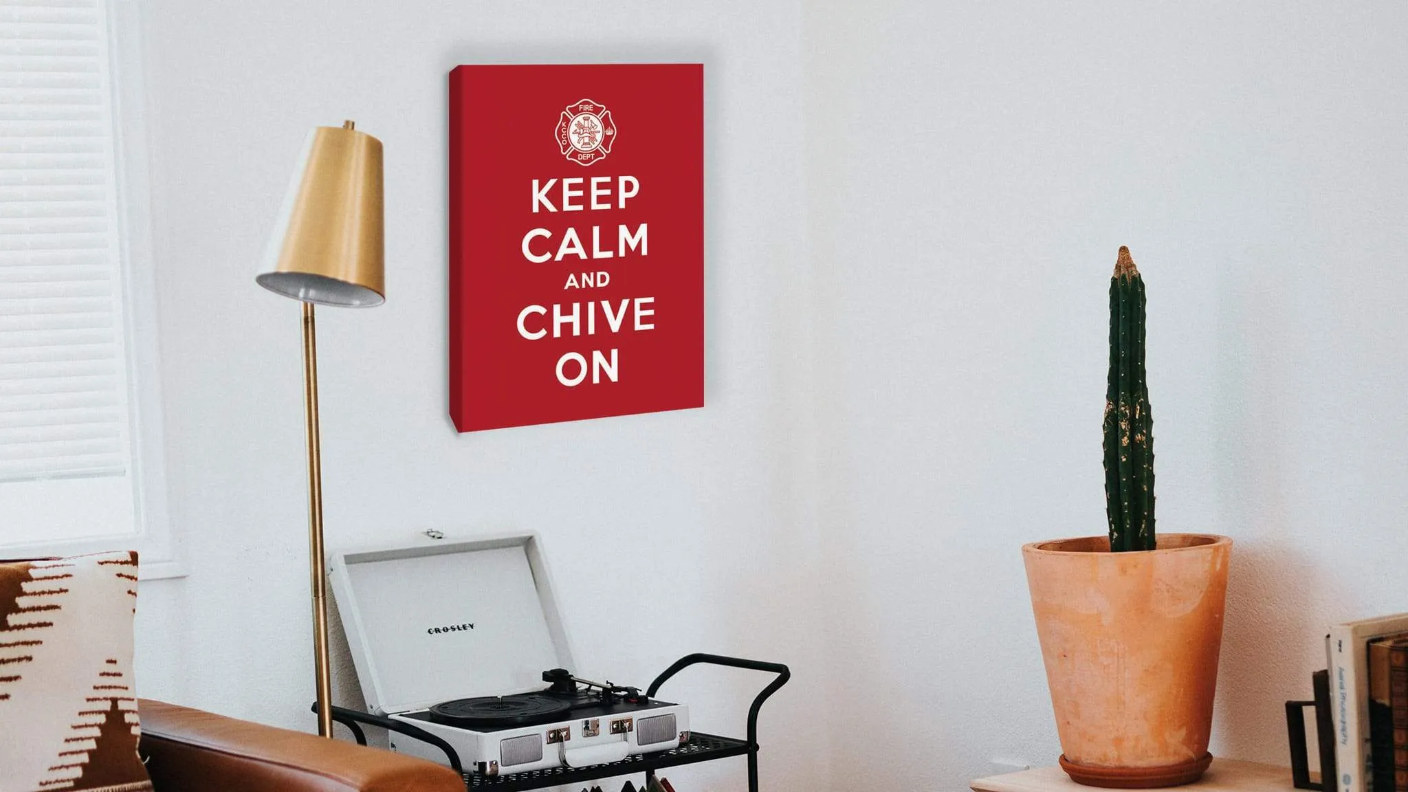 Firefighter Keep Calm & Chive On Wall Art