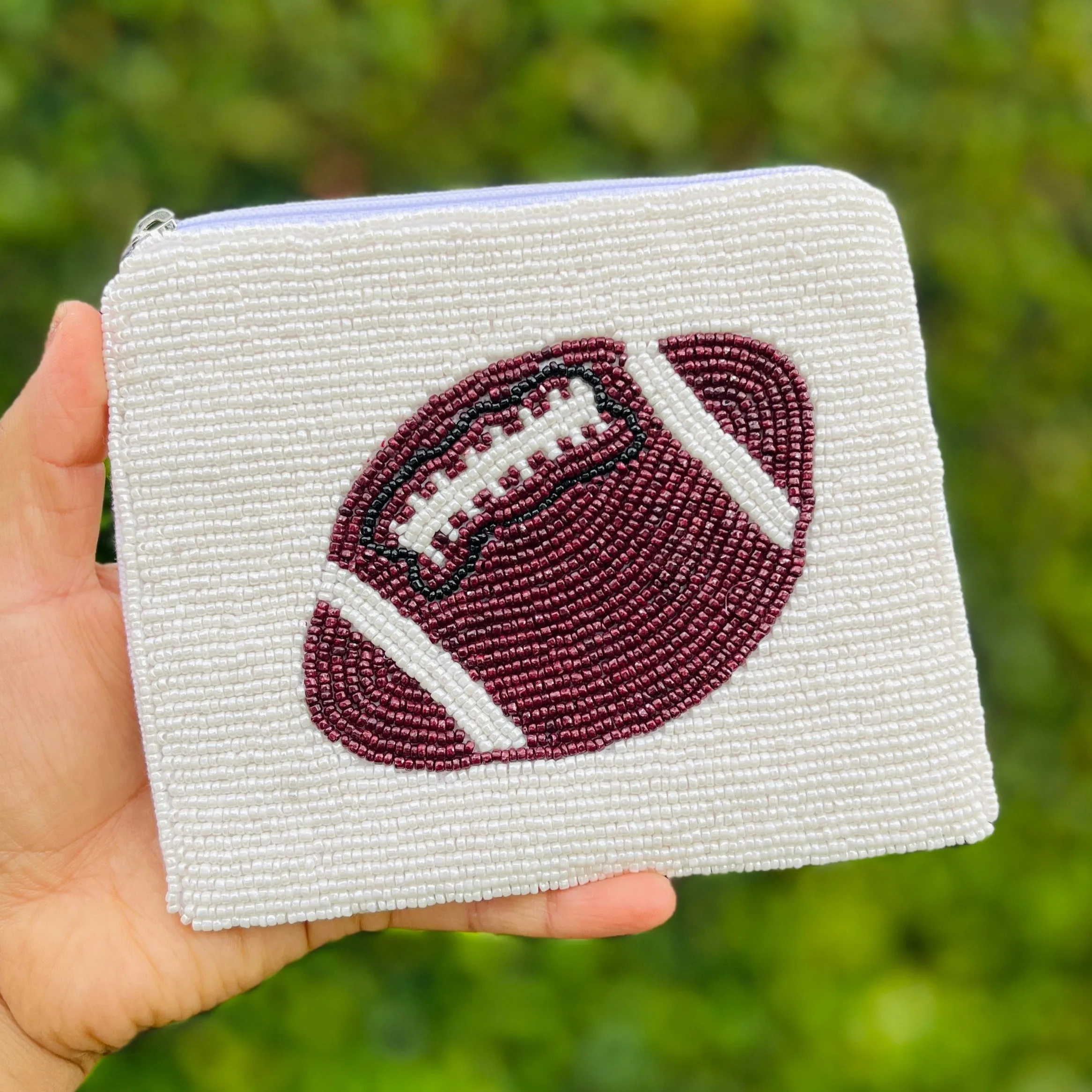 Football Beaded Purse