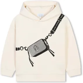 Girls Cream Hooded Bag Sweatshirt