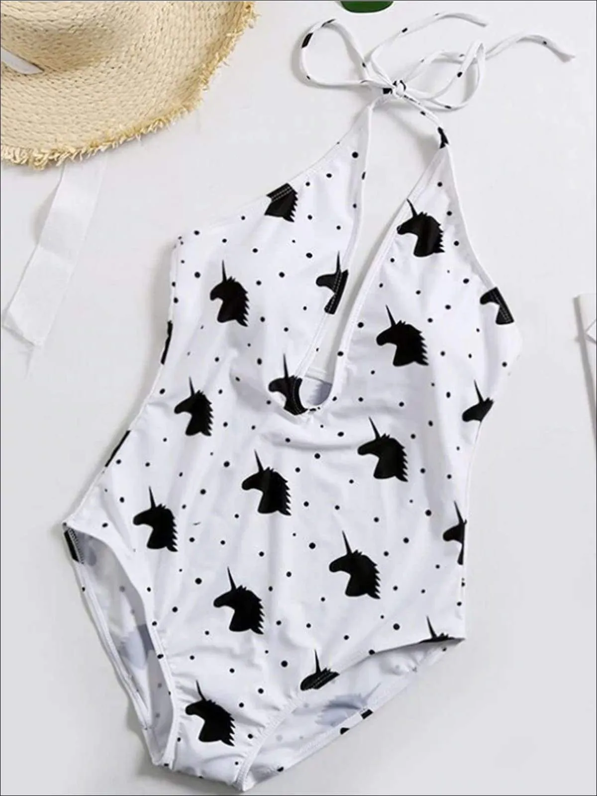 Girls Unicorns Are My Spirit Animal Mom and Me One Piece Swimsuit