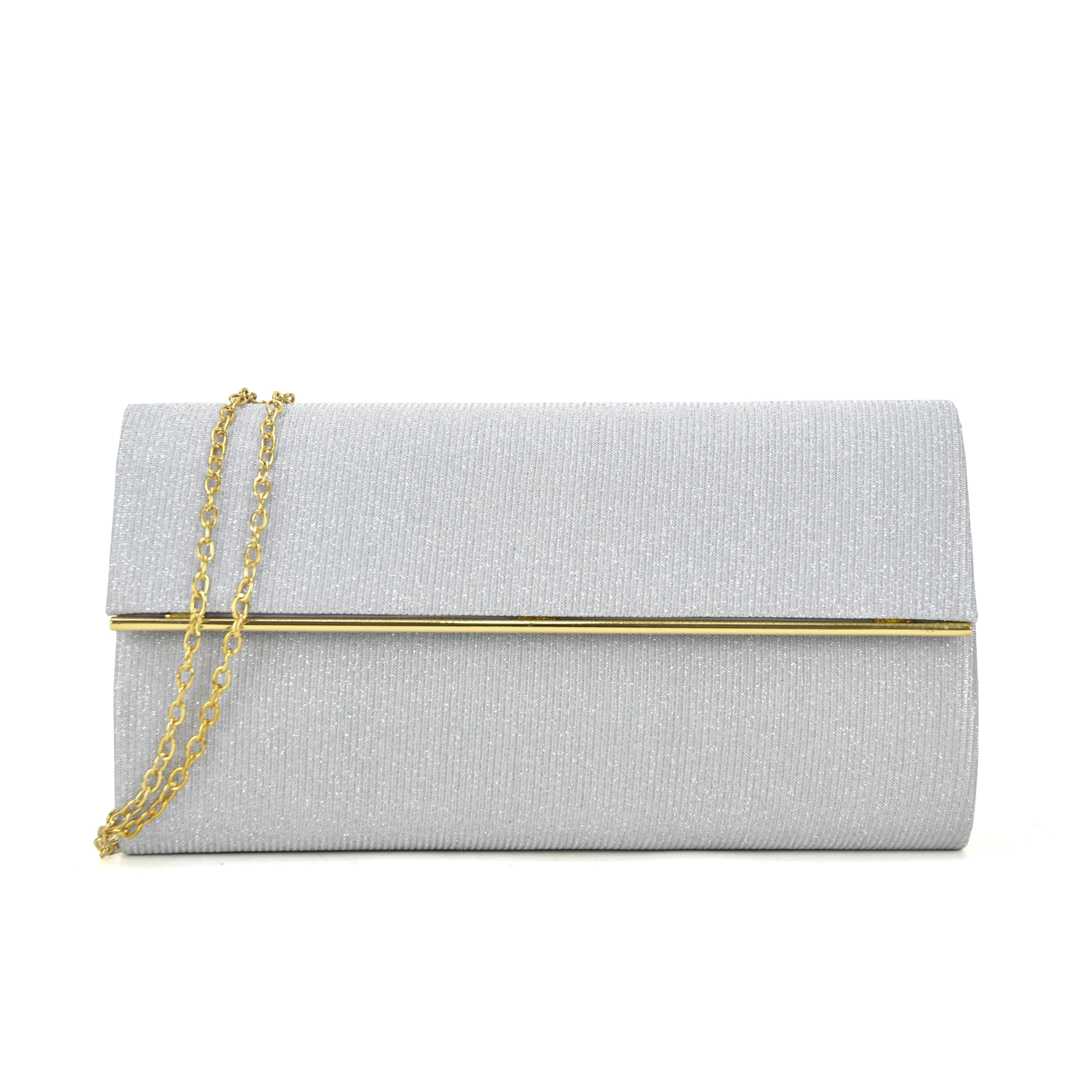 Glitter Gold Trim Evening Clutch