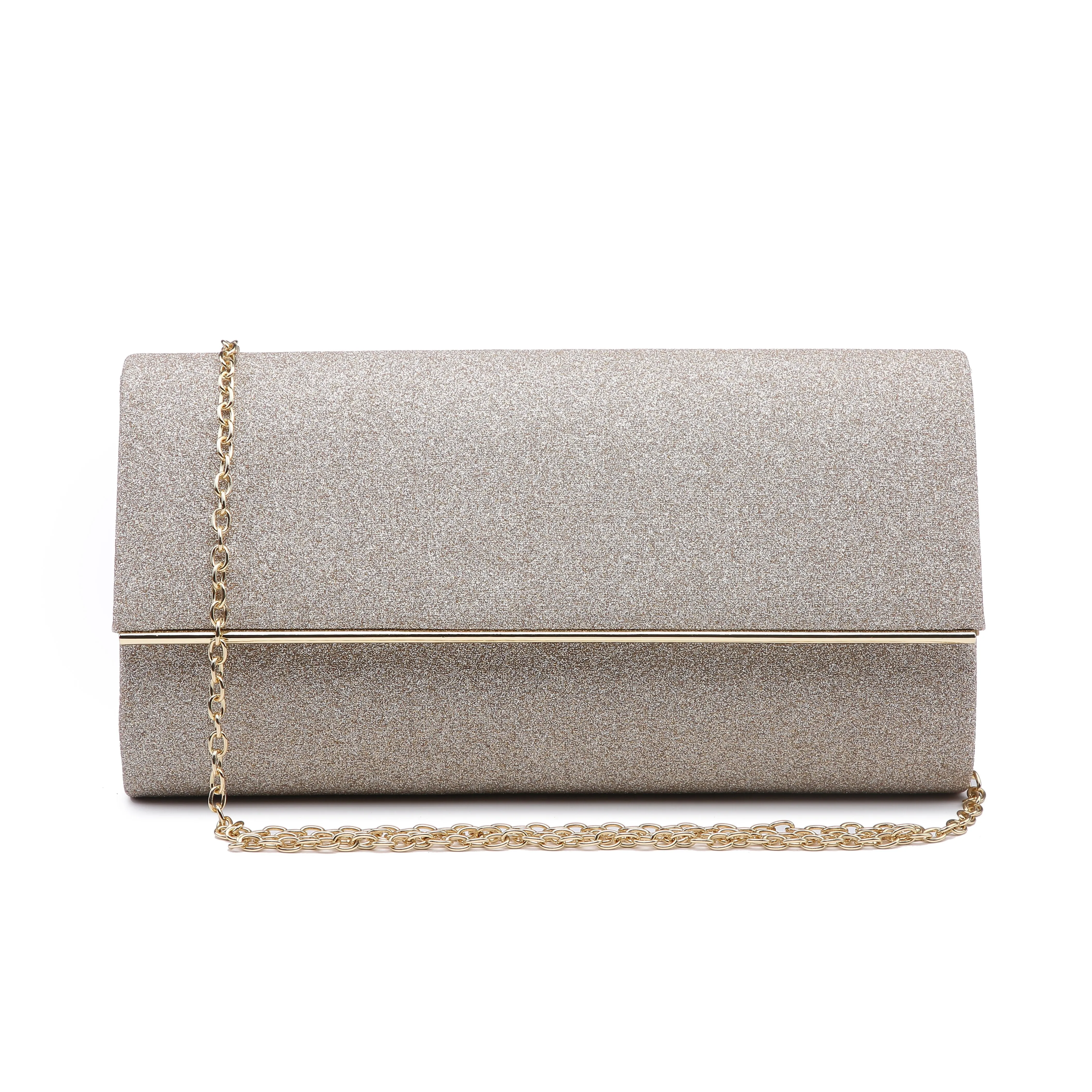 Glitter Gold Trim Evening Clutch