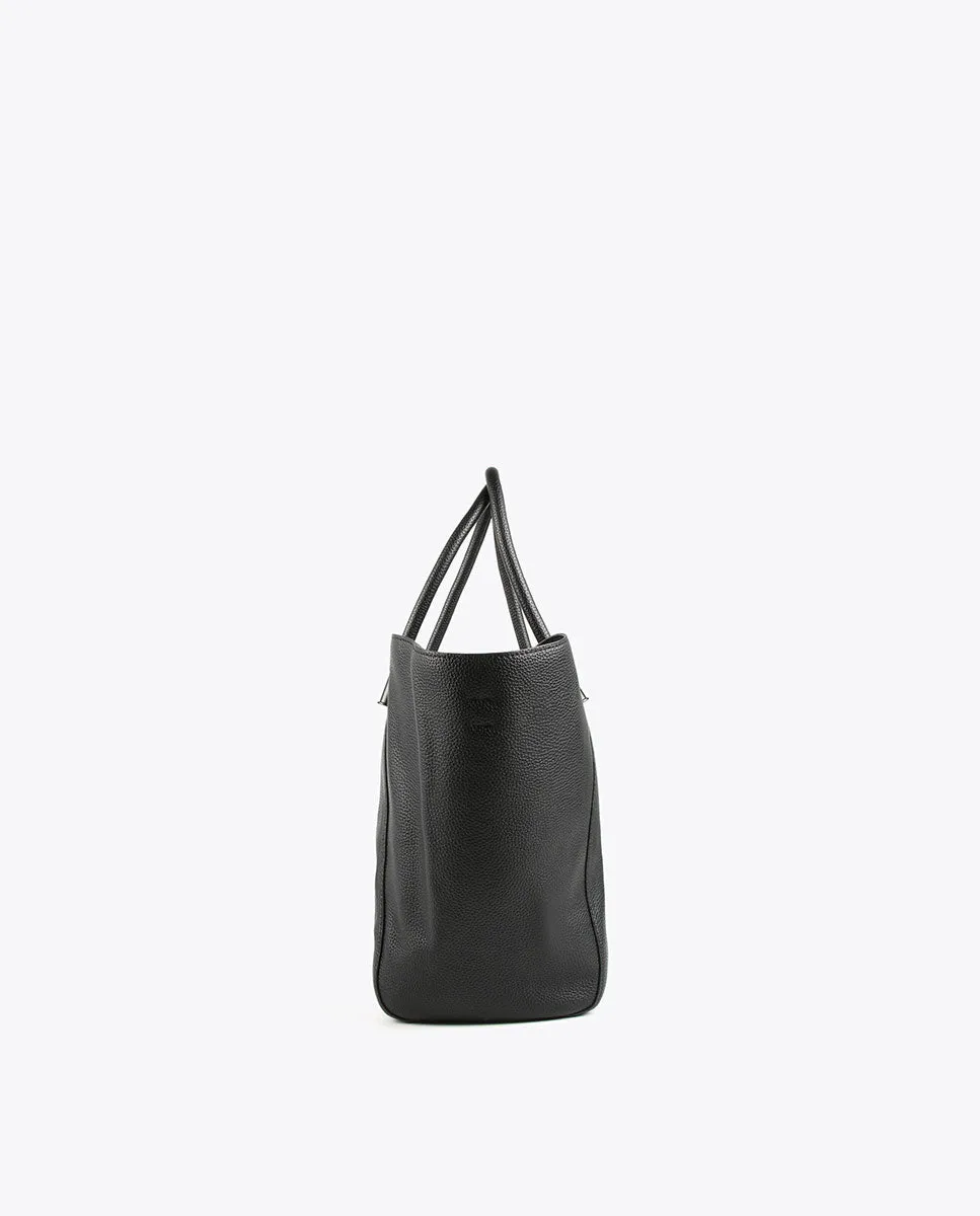 Grained faux leather tote bag