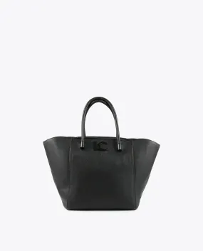 Grained faux leather tote bag