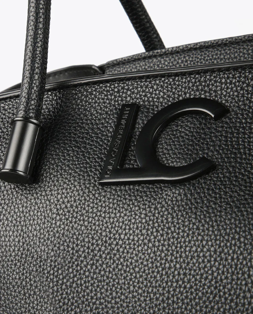 Grained faux leather tote bag