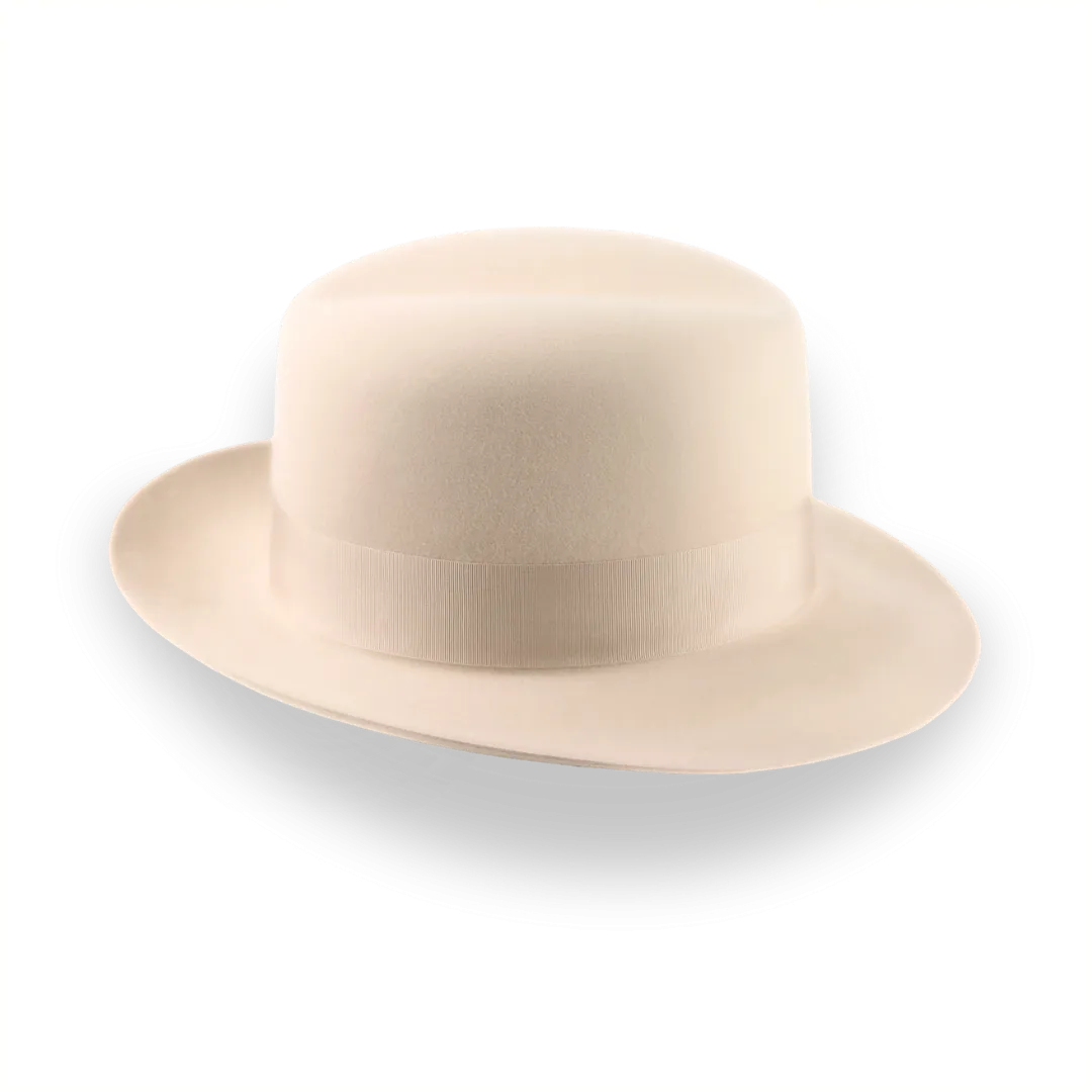 Handcrafted Cream Fedora Hat in Premium Fur Felt | The Tobin