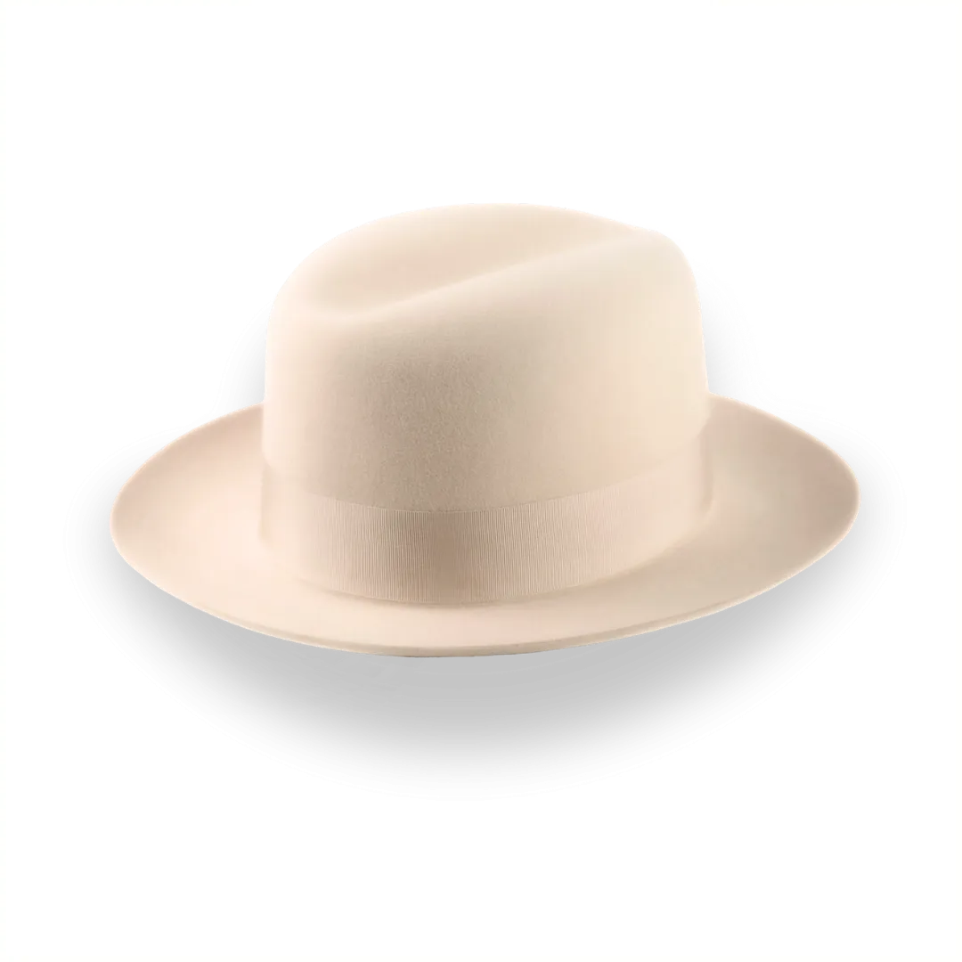 Handcrafted Cream Fedora Hat in Premium Fur Felt | The Tobin