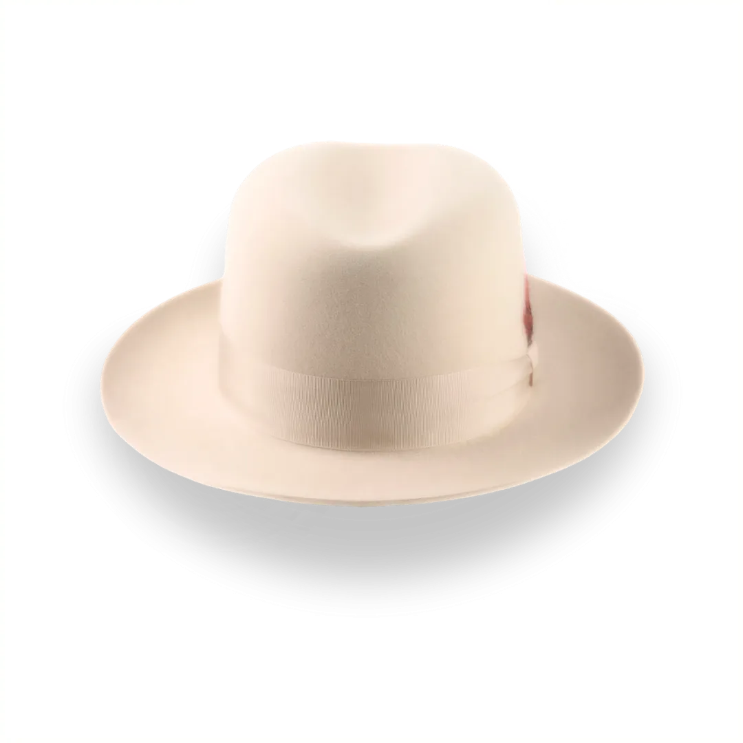 Handcrafted Cream Fedora Hat in Premium Fur Felt | The Tobin