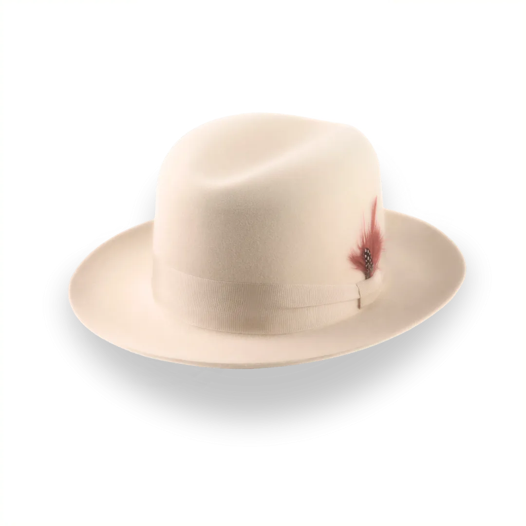 Handcrafted Cream Fedora Hat in Premium Fur Felt | The Tobin