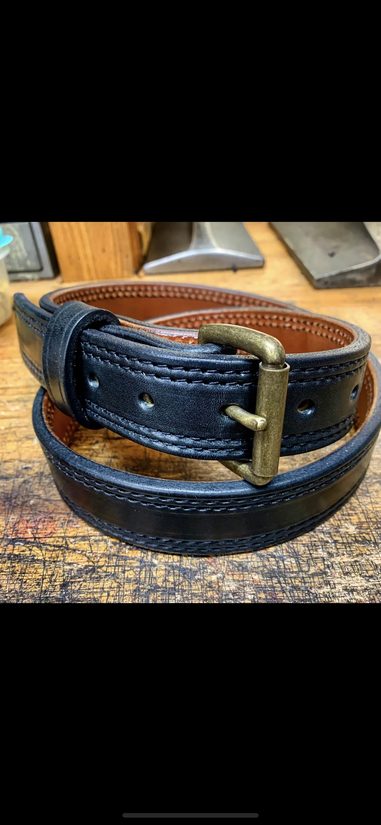 Heavy Duty Lined Everyday Belt/ Double Stitched