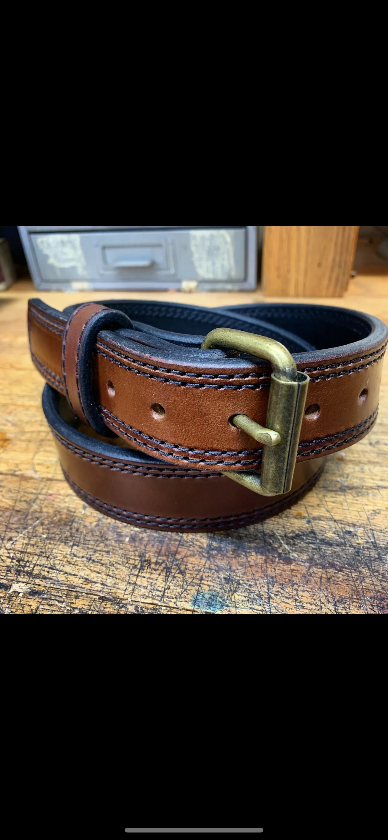 Heavy Duty Lined Everyday Belt/ Double Stitched