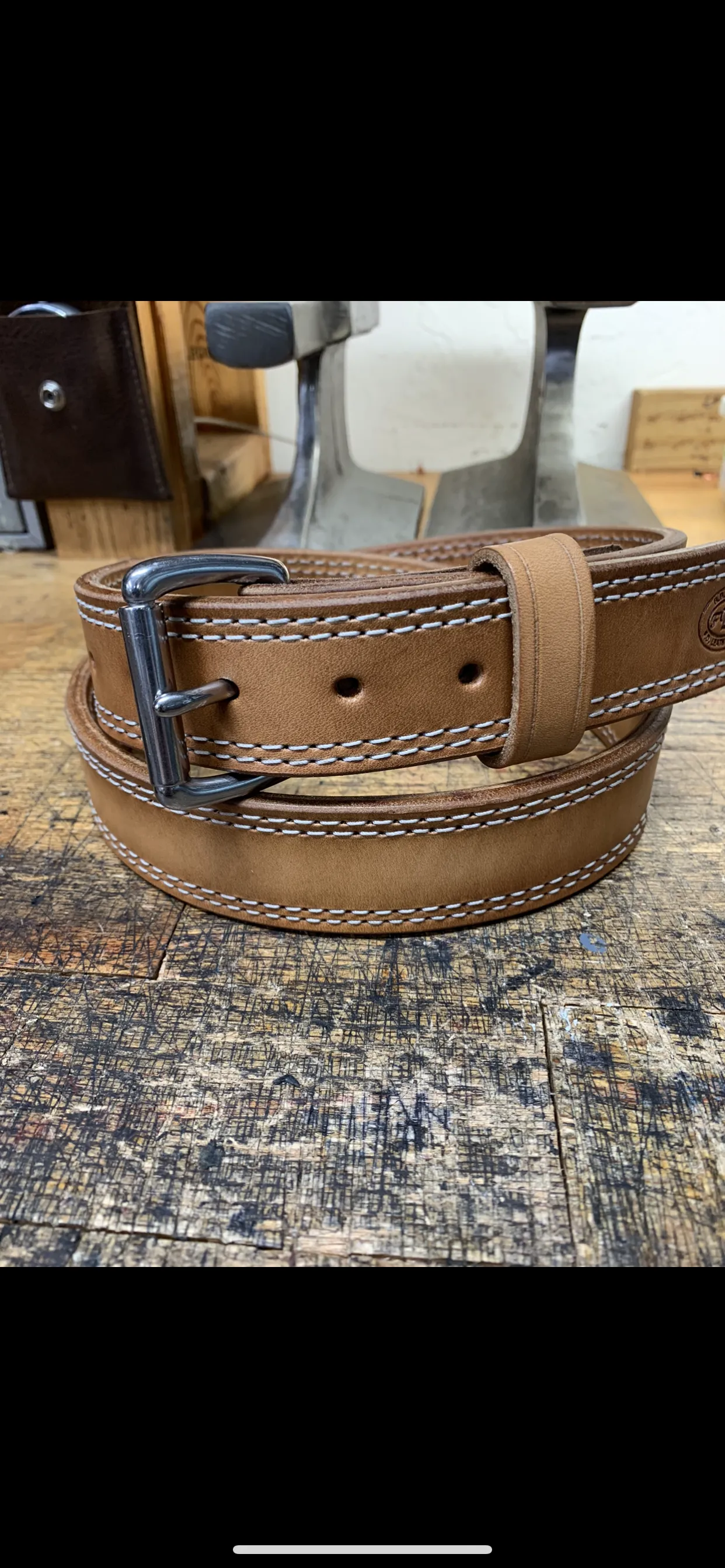 Heavy Duty Lined Everyday Belt/ Double Stitched