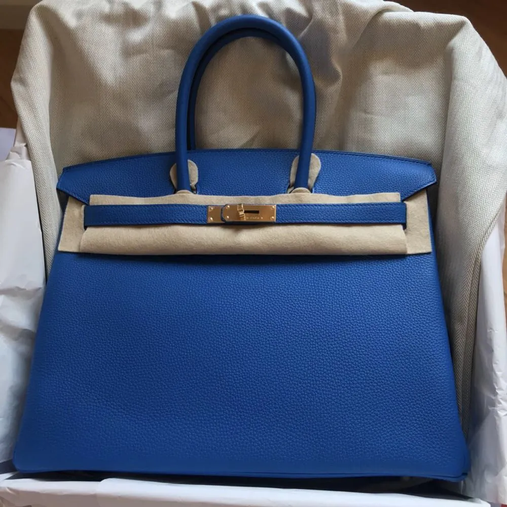 Hermès Birkin 35 Bleu Zellige Togo Gold Hardware GHW