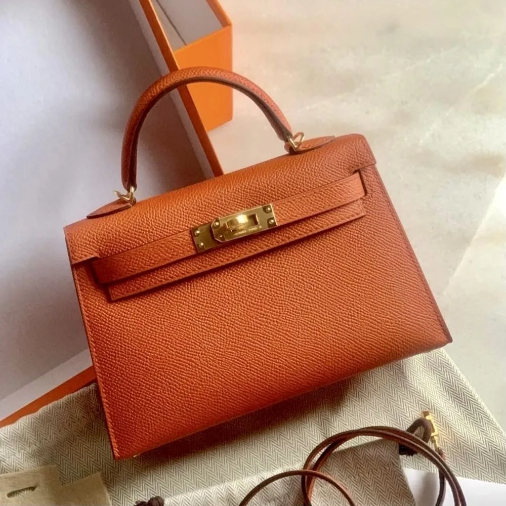 Hermès Kelly 20 Feu Sellier Epsom Gold Hardware GHW