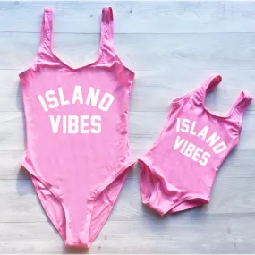 Island vibes Mommy and me baby matching swimsuit