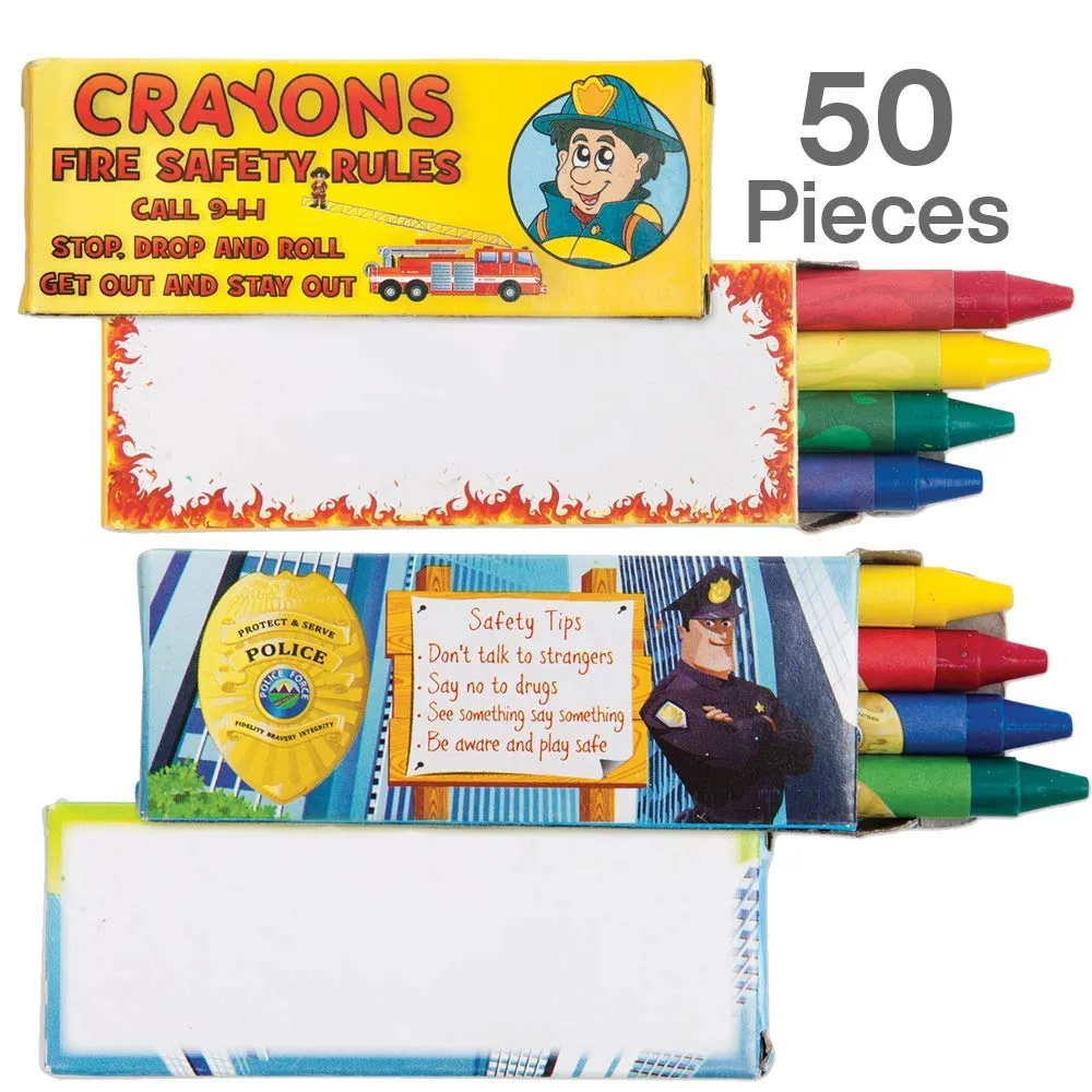 Kicko First Responders Crayon Pack - Firefighter and Police - 3.75 x 1.5 Inches -