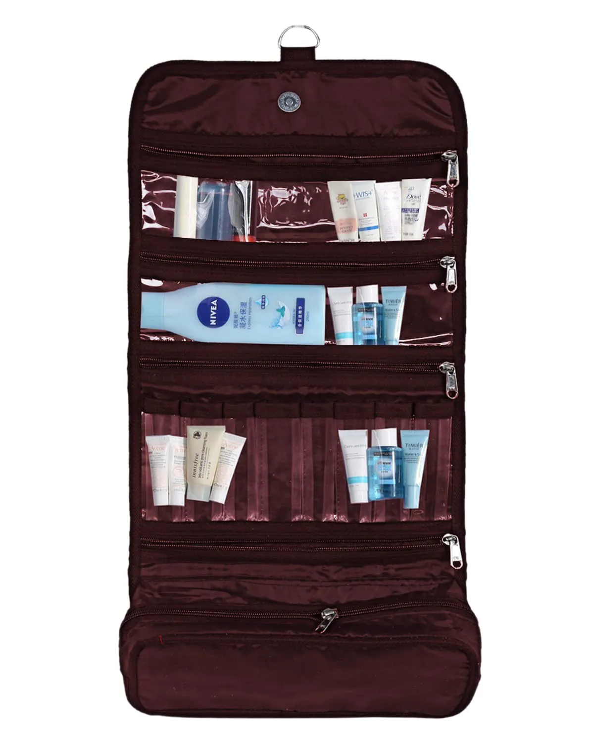 Kuber Industries Multiuses Hanging Toiletry Organizer for Travel Organizer, Storage Accessories, Jewellery Pack of 2 (Maroon)