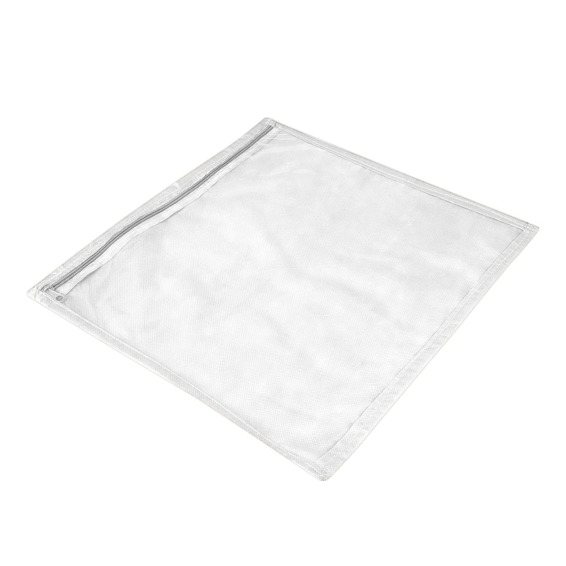 Kuber Industries Saree Cover | Clothes Storage Bag | Single Packing Saree with Zip Closure | Wardrobe Organizer | Cloth Stoarge Organizer | Plain Saree Cover | Pack of 24 | White