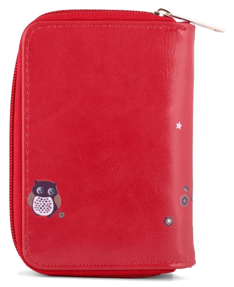 Kukubird Medium Purse 2 owl's love - Red