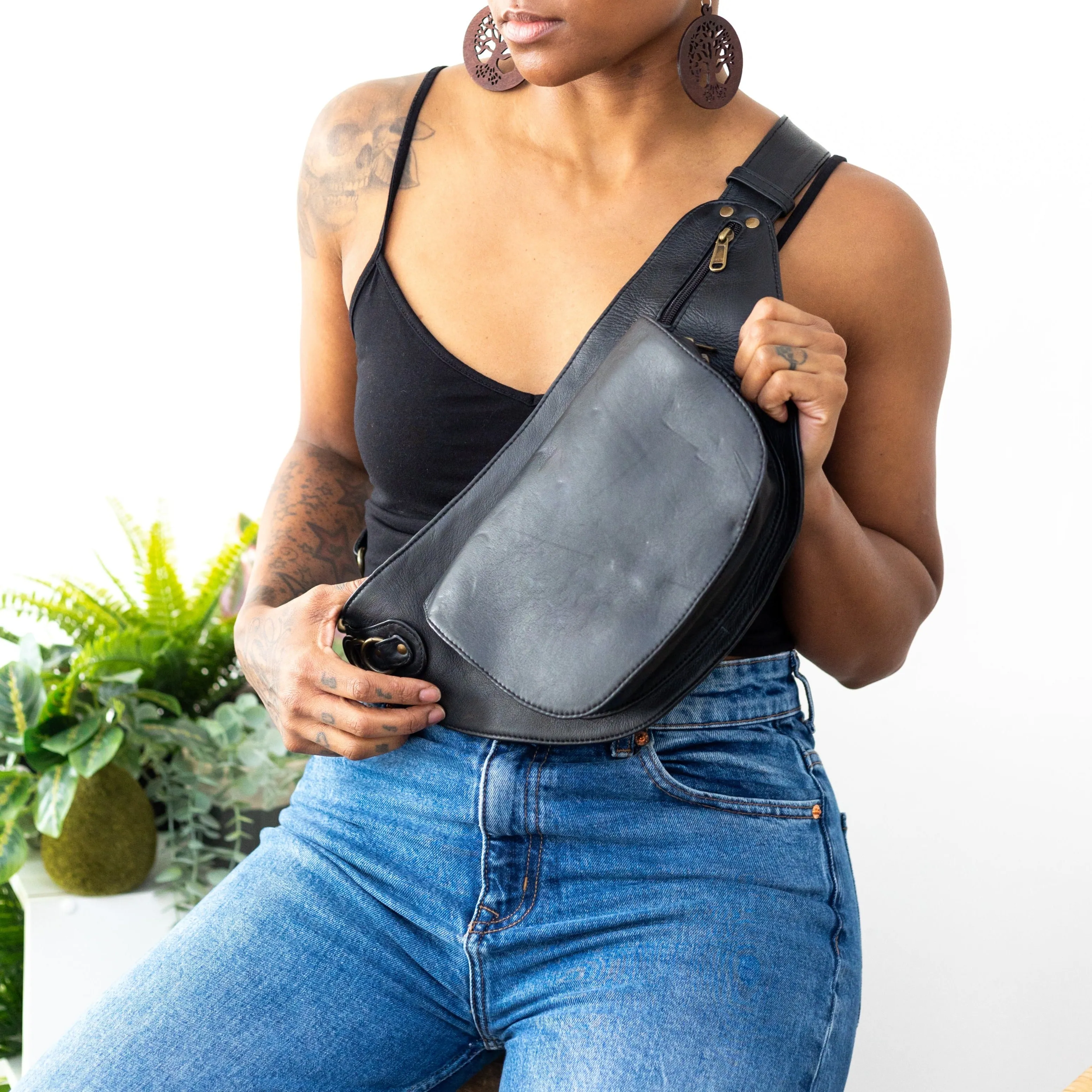 Leather Nelya Belt - Black  | Ex Display