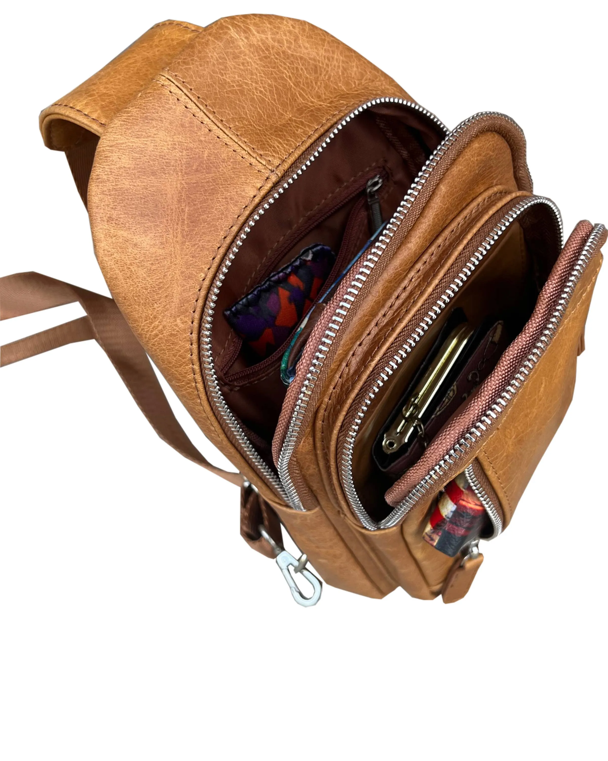 Leather Sling Bag with Adjustable Shoulder Strap