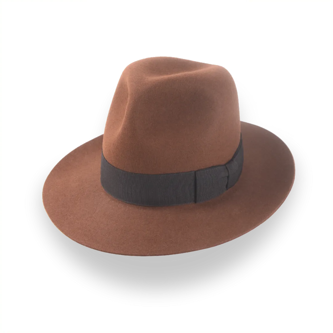 Light Brown Custom Indiana Jones Hat in Premium Fur Felt | The Raider