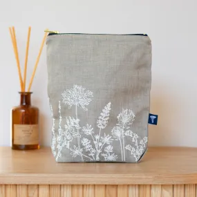 Linen toiletry bag - natural