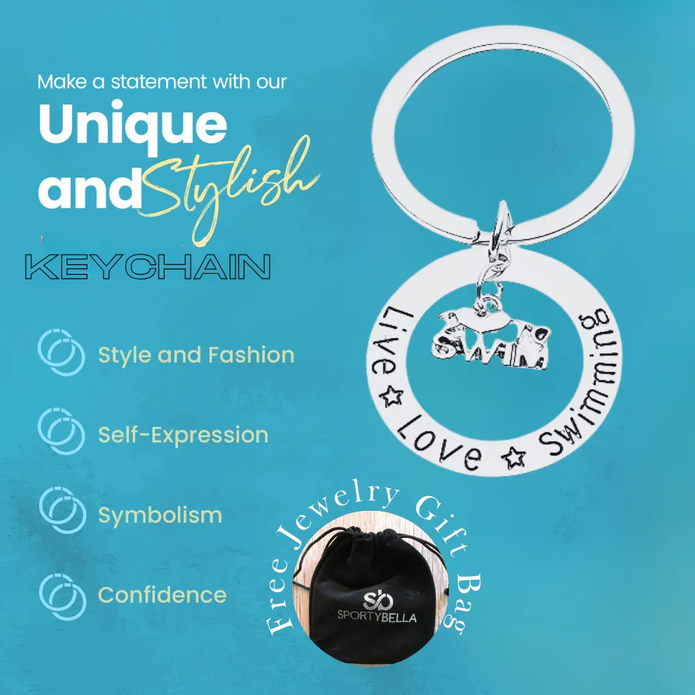 Live Love Swimming Keychain