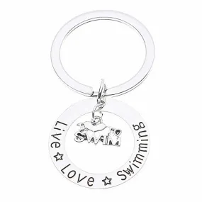 Live Love Swimming Keychain