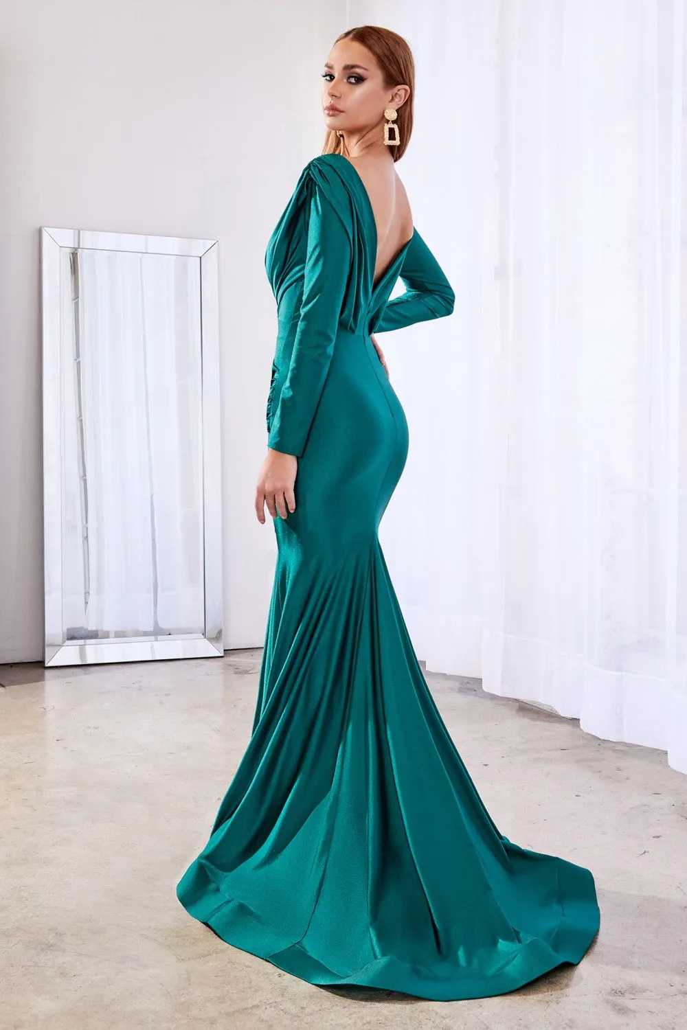 Long satin evening dress