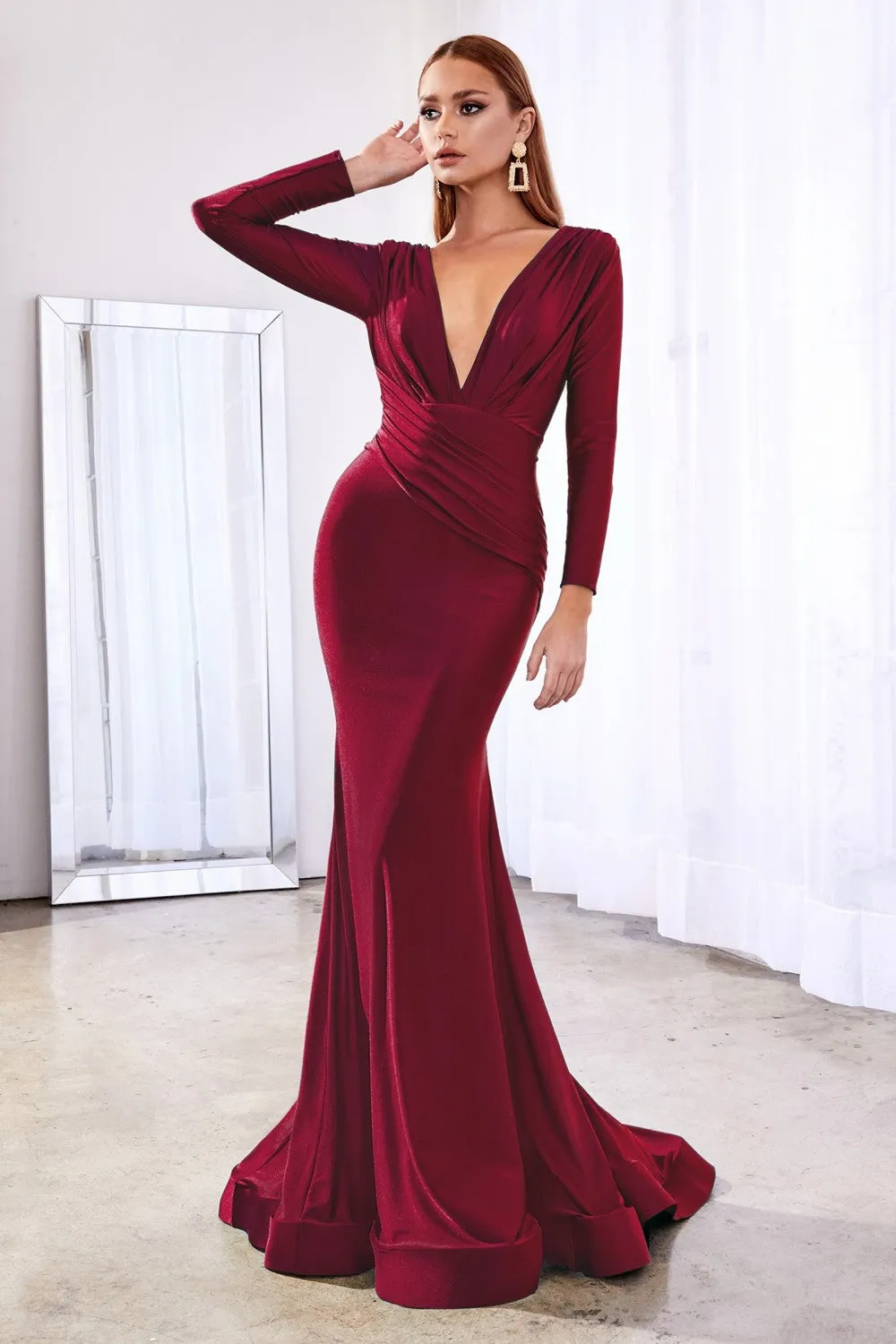 Long satin evening dress