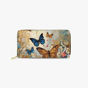 Long Type Zipper Purse - Butterflies