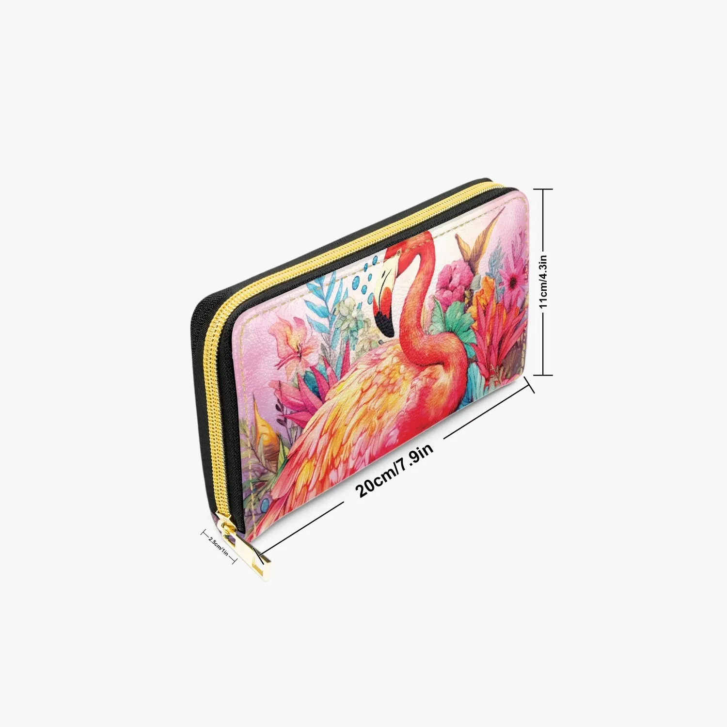 Long Type Zipper Purse - Flamingo