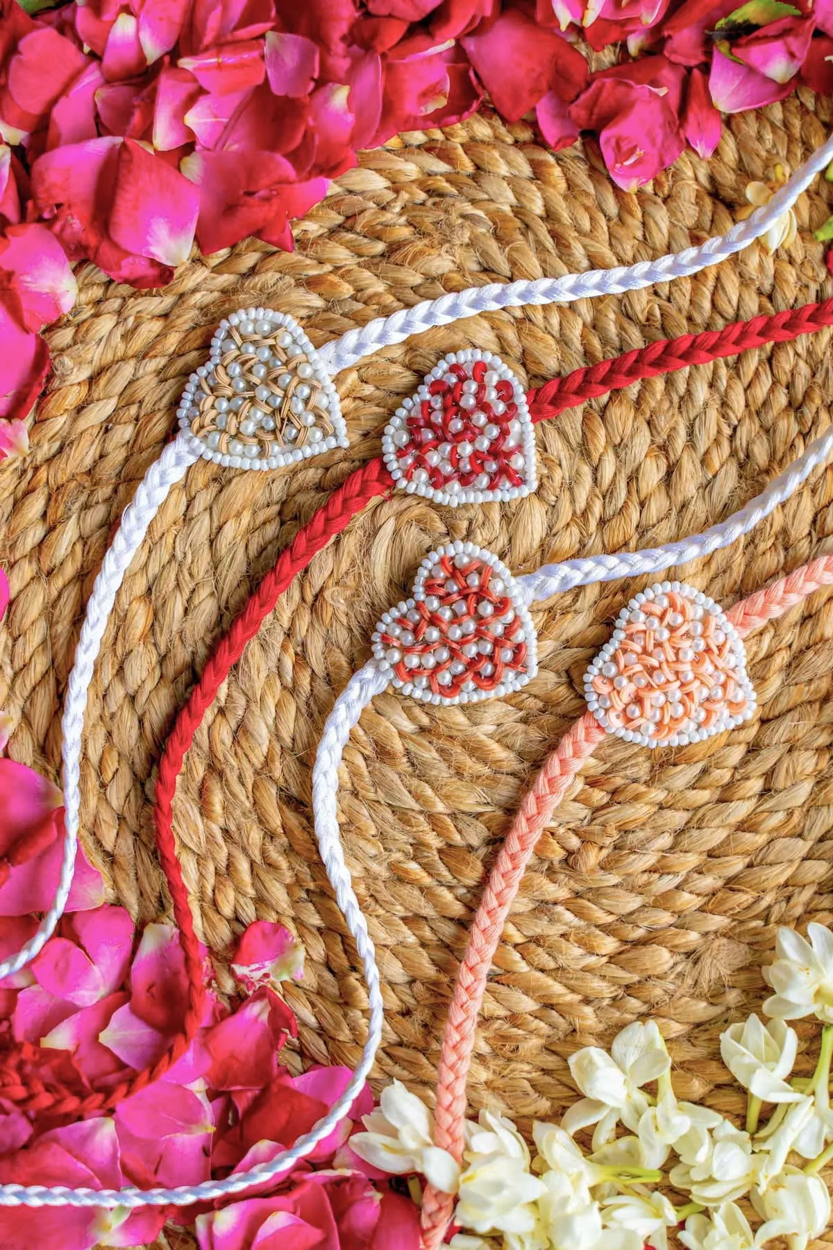 Love Knot Embroidered Rakhi Set of 4