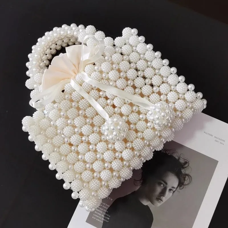 Luxy Moon Pearl Beaded Women's Handbag Wedding Evening Clutch Party Purse