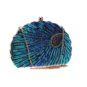 Luxy Moon Sequin Shell Shape Women's Clutch Purse