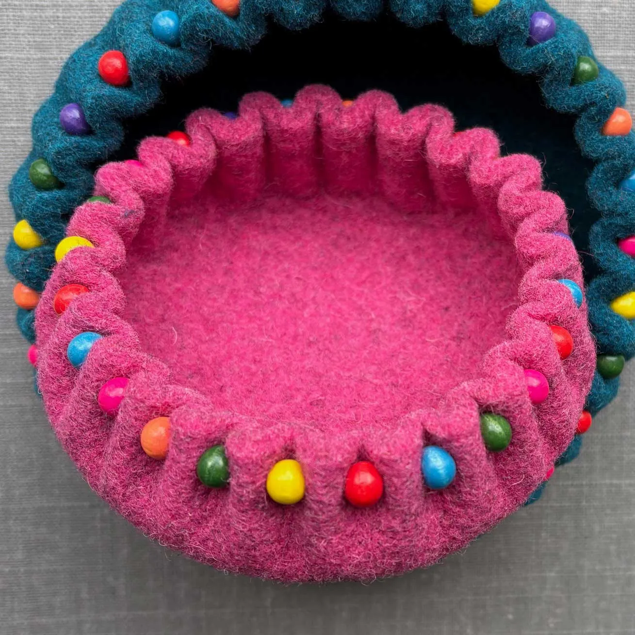 Make your own beaded  Felt Bowl Kit - two sizes