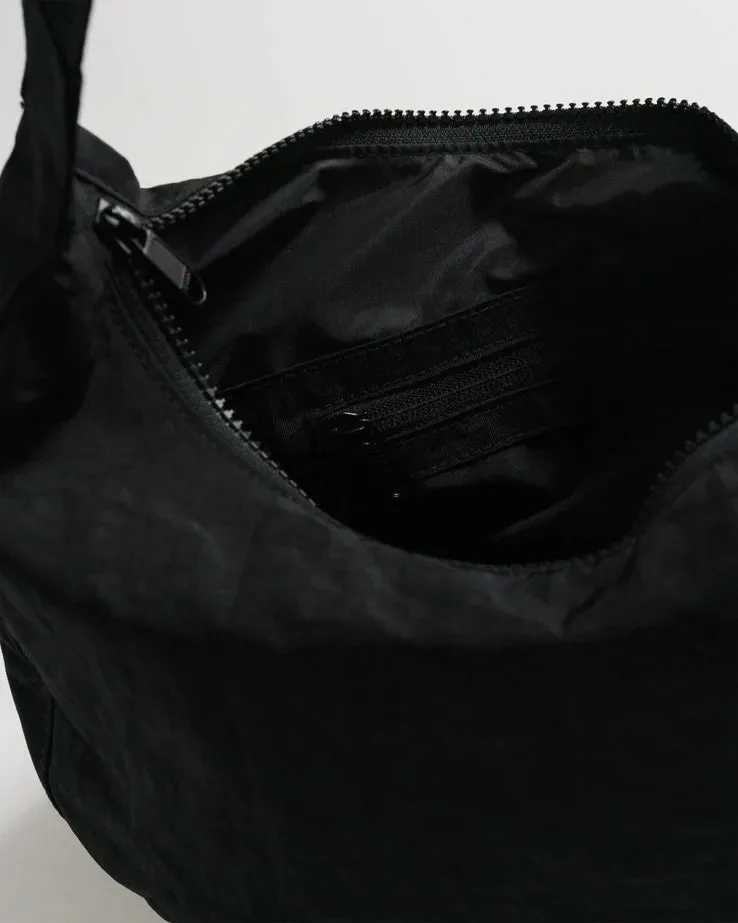 Medium Nylon Baggu Crescent Bag - Black