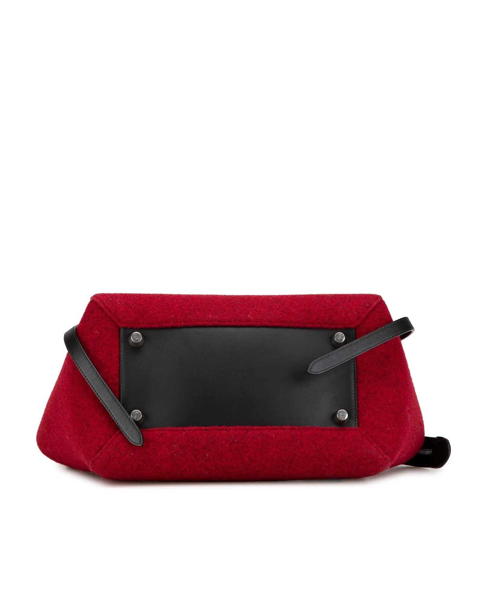 Mini Felt and Calfskin Belt Satchel with Leather Trim