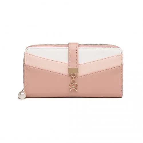 Miss Lulu Mixed Colour Women's Leather Look Clutch Purse - Pink | Elegant and Functional