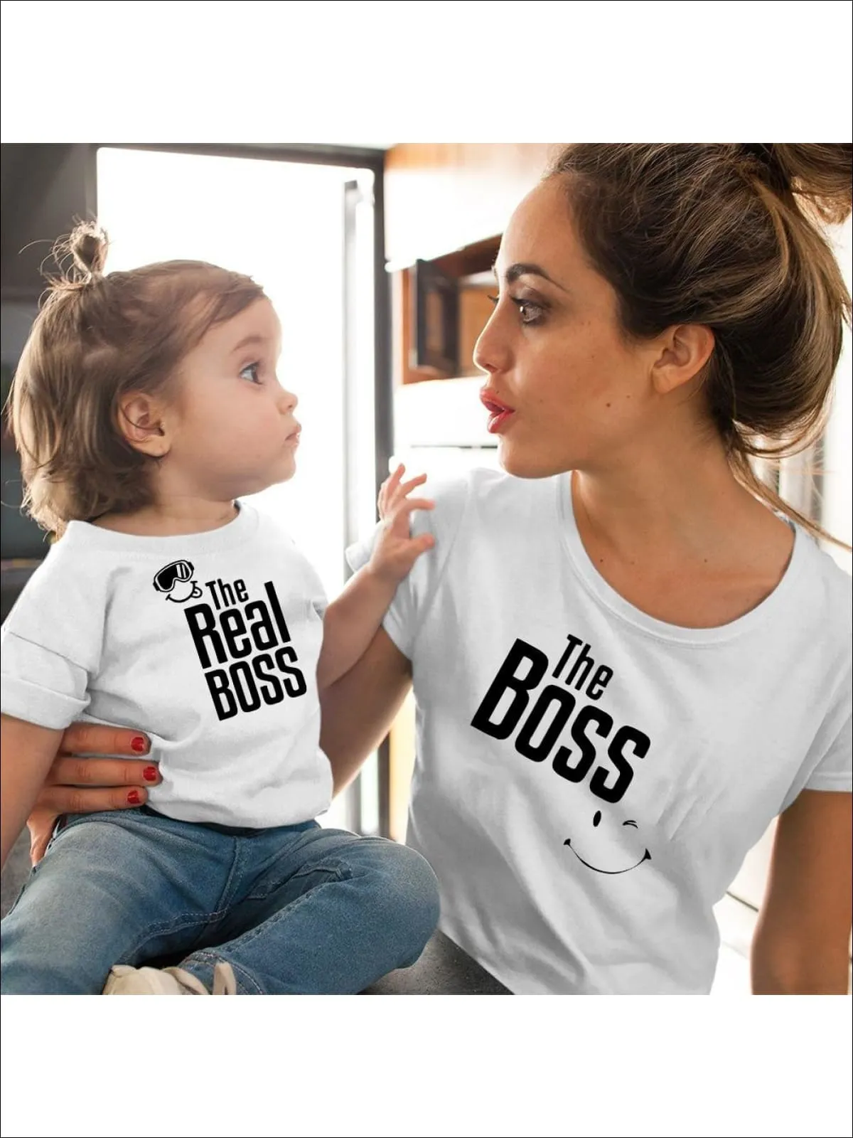 Mommy And Me " The Boss And The Real Boss" Matching T-shirts