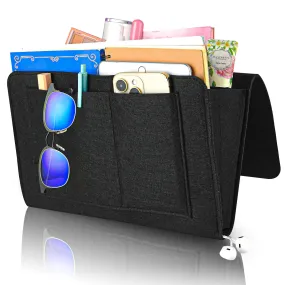 Multipurpose Felt Bedside Caddy Organizer-Black, Holds 10kg