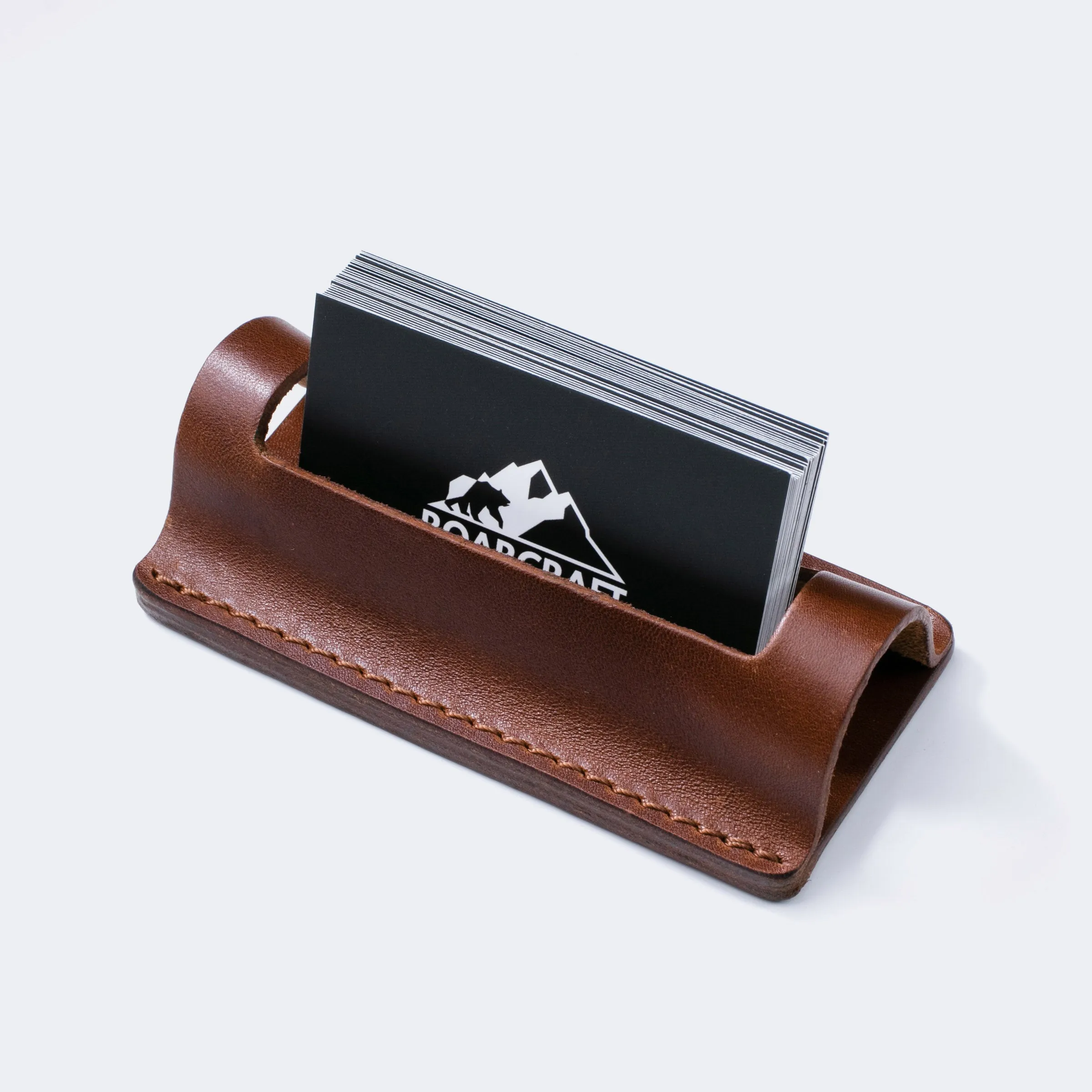 Pen and Business Card Leather Stands - Set of 2