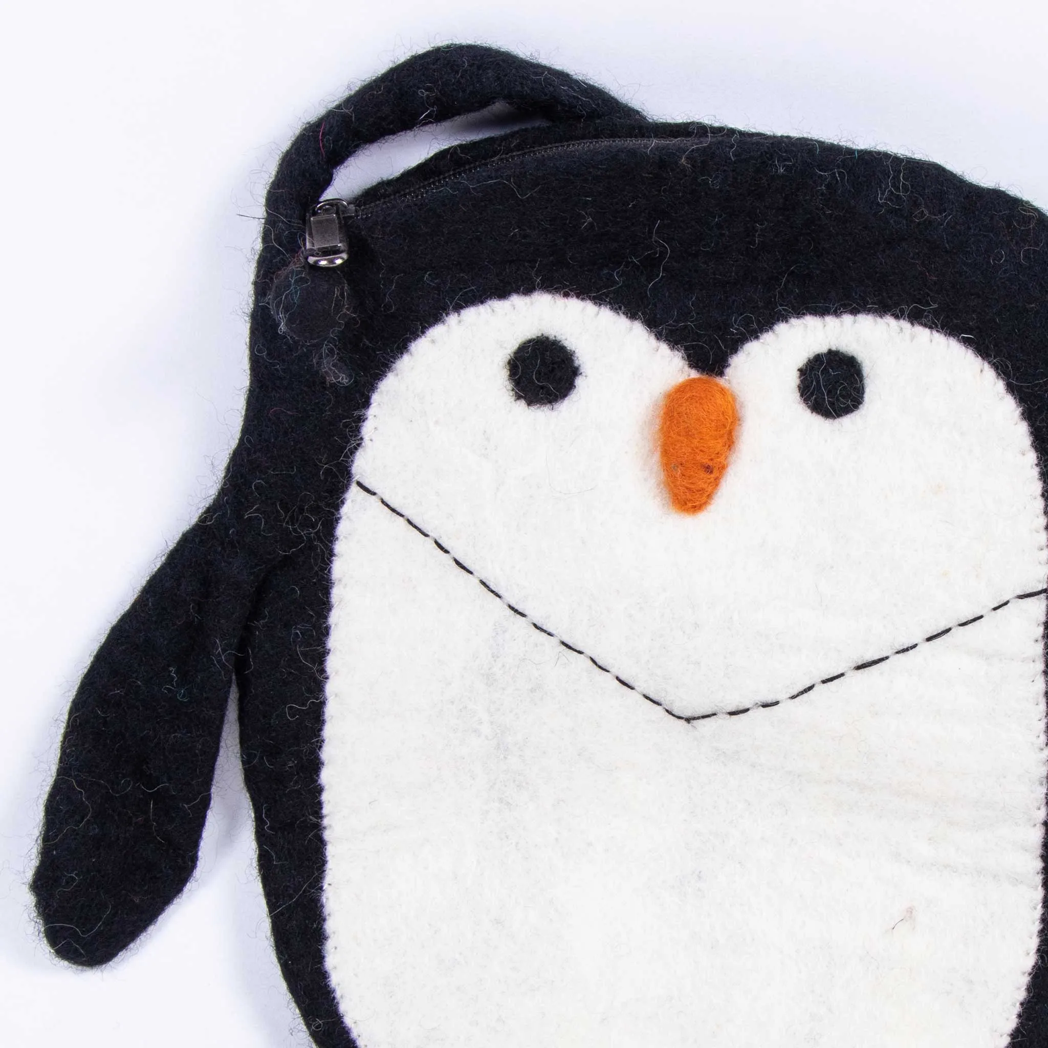 Penguin Face Woolen Side Bag