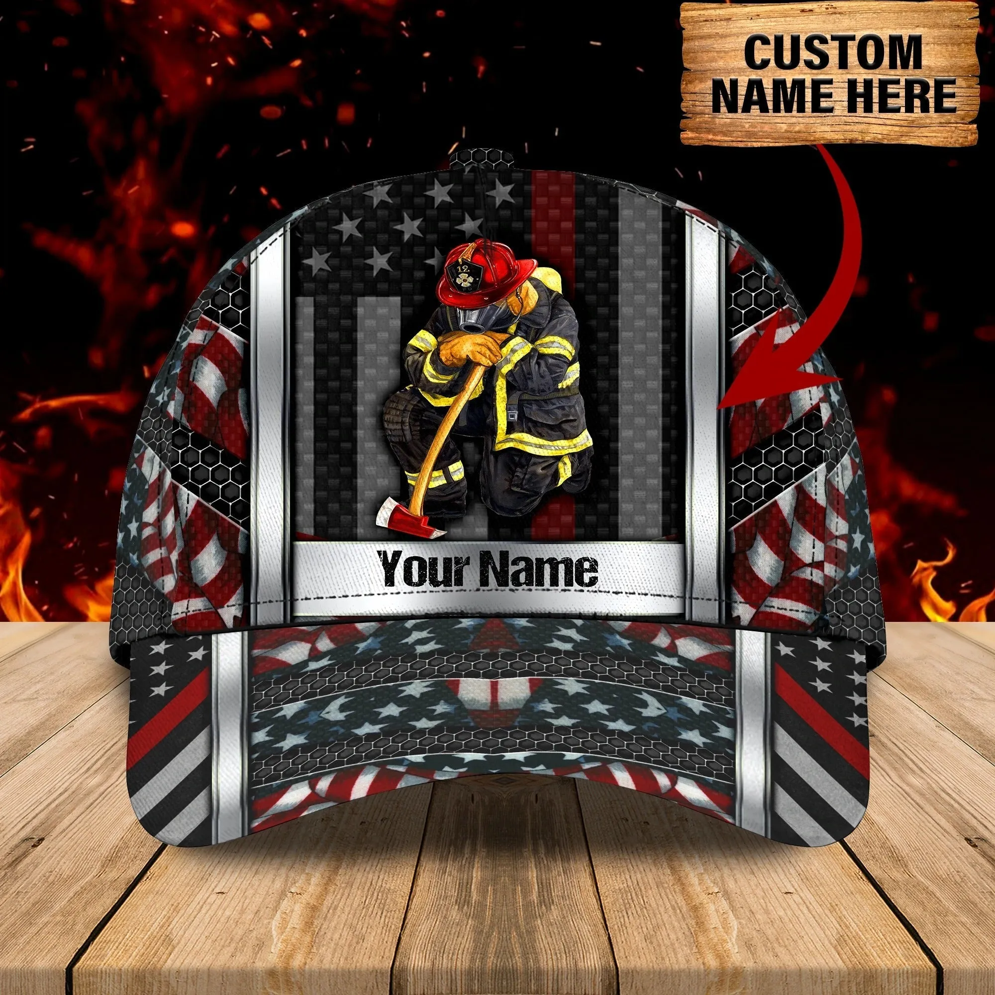 Personalized Classic Cap Firefighter Eagle For Men And Woman - Baseball 3D Firefighter Cap Hat