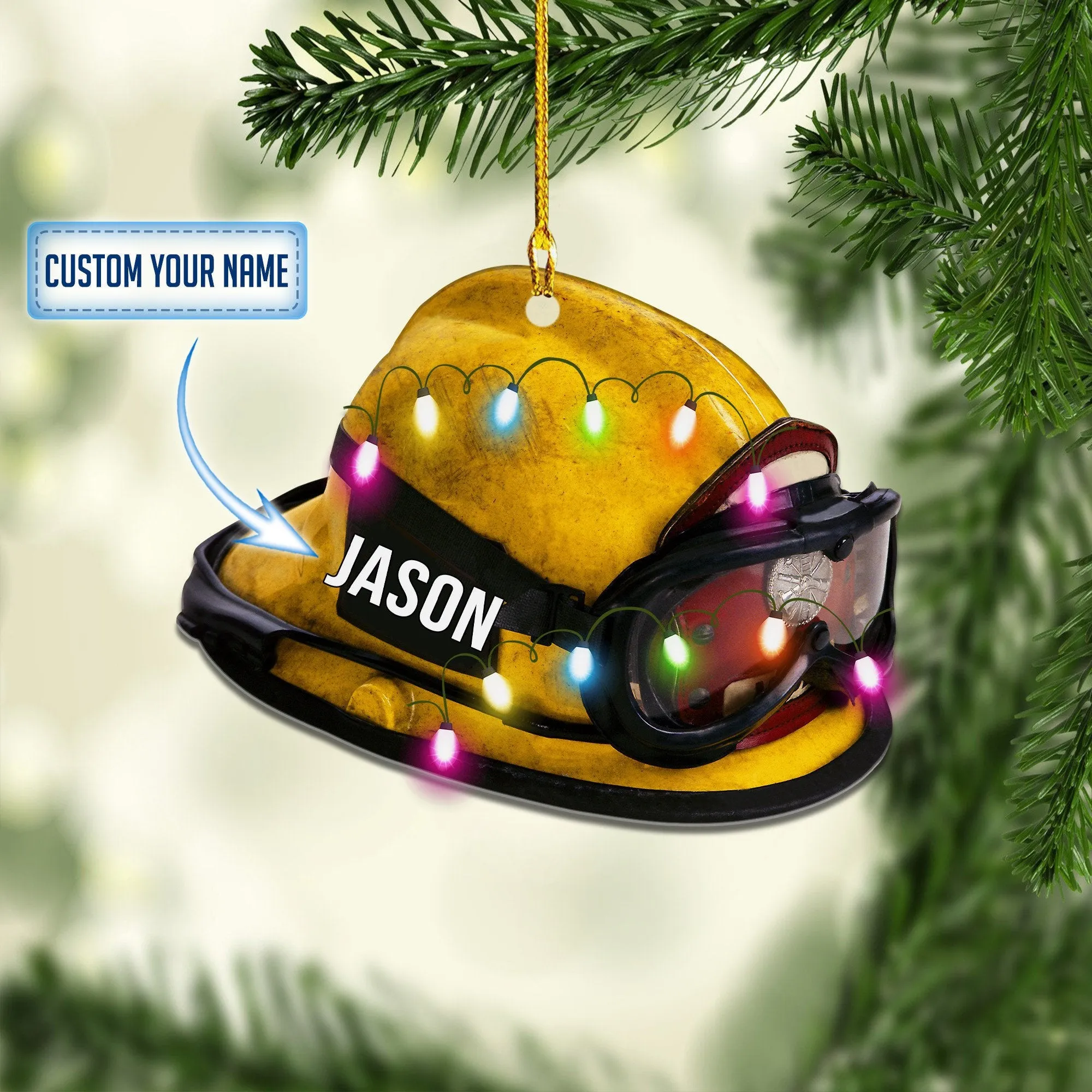 Personalized Firefighter Helmets Christmas Ornaments, Pride Firefighter, Firefighter Christmas Gift