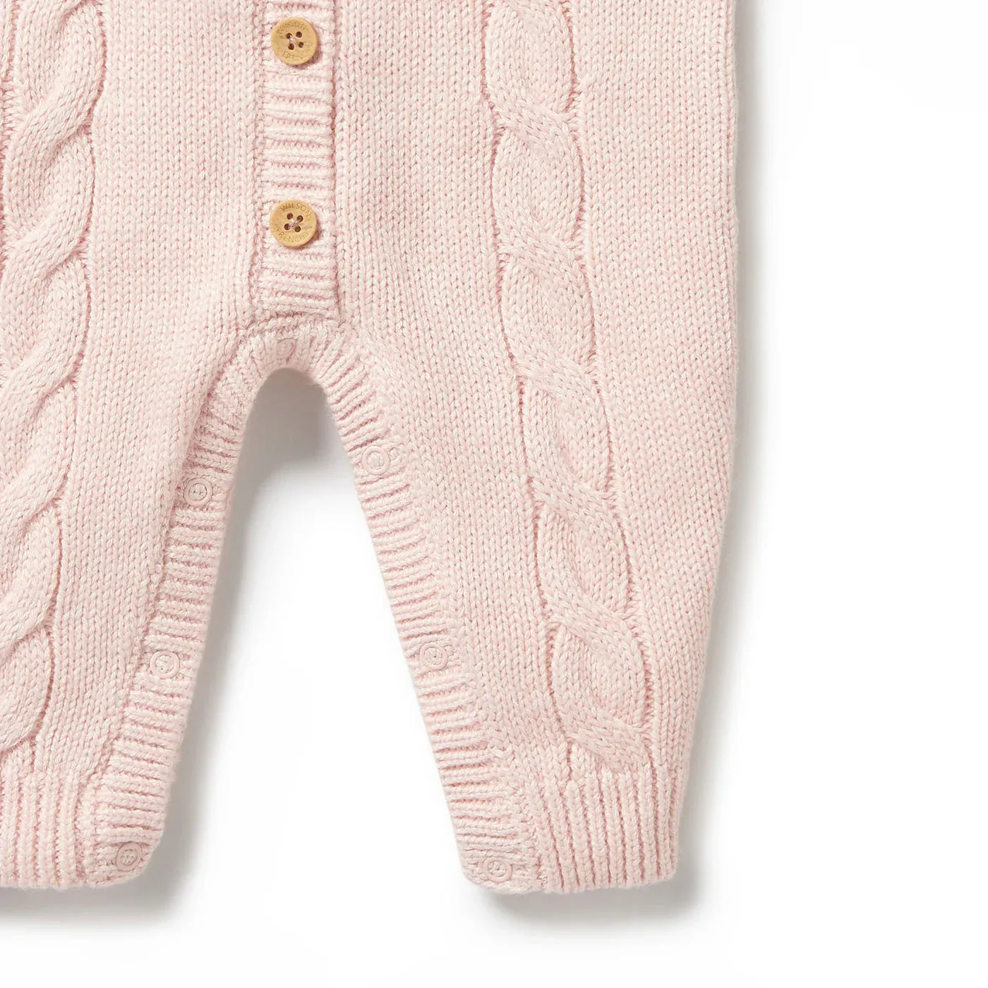 Pink Knitted Cable Growsuit