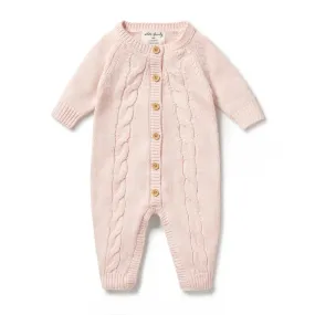 Pink Knitted Cable Growsuit