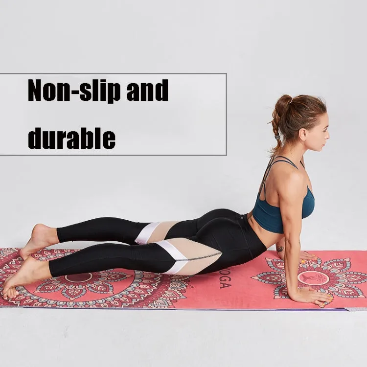 Portable Printed Non-slip Environmental Protection Yoga Mat Drape, Size: 185 x 63cm(Red Heart Lotus)